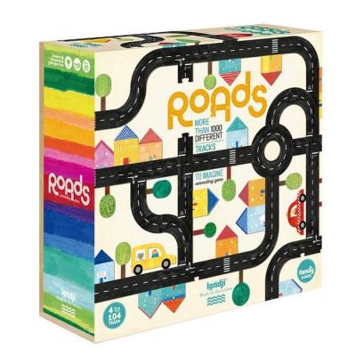 LONDJI  Circuit voiture puzzle 130 pi&egrave;ces | carton | d&egrave;s 3 ans | activit&eacute; cr&eacute;ative | concentration et rep&eacute;rage spatial