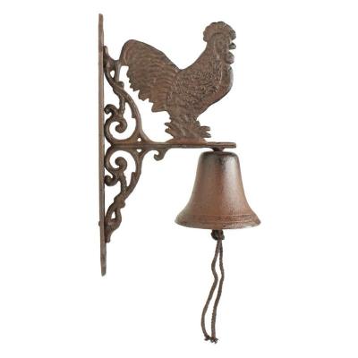 DECORATION D AUTREFOIS Cloche Coq Fonte Marron 21x11x35.5