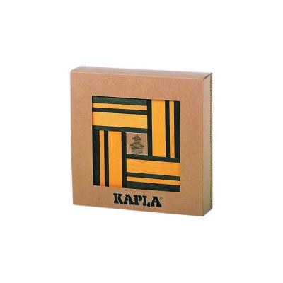 KAPLA  Coffret 40 Planchettes avec Livre d'Art - D&egrave;s 3 ans Vert et Jaune