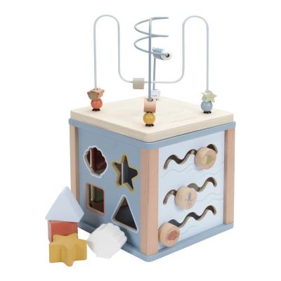 LITTLE DUTCH Cube d'activit&eacute;s en bois oc&eacute;an
