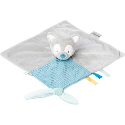 NATTOU  Tim + Tiloo Doudou -Tilou le loup - 27 x 27 cm Gris/Bleu 