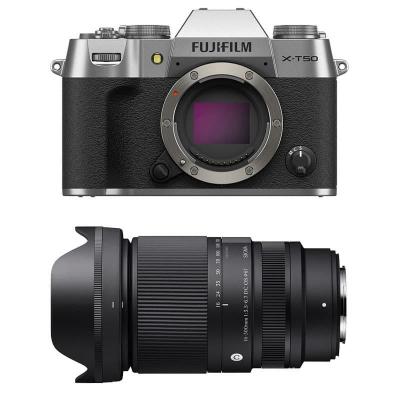 Fujifilm x-t50 silver + sigma 16-300mm f3.5-6.7 dc os contemporary