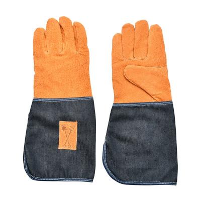 Gants de jardinage en cuir et jean - Esschert Design