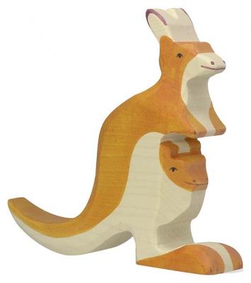 HOLZTIGER  - 80193 - Figurine - Kangourou avec Petit