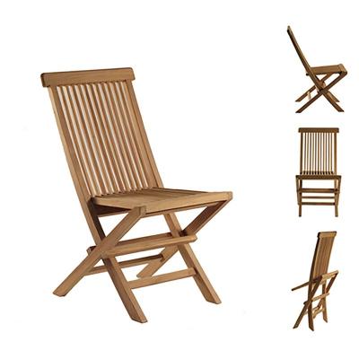 BERAH GETAH Chaise de jardin en teck massif pliante (lot de 2) - Marron