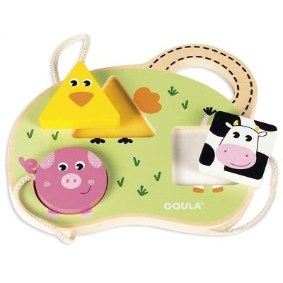 GOULA Encastrement 3 pi&egrave;ces en bois : mon premier puzzle ferme