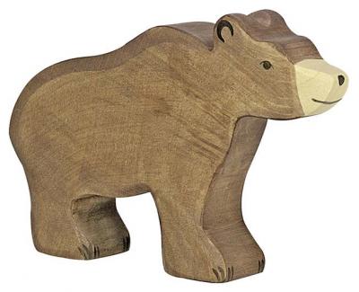 HOLZTIGER Figurine En Bois, Ours Brun, Collection Safari
