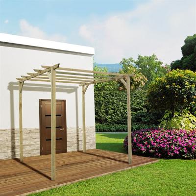 CEMONJARDIN C&eacute;monjardin - Pergola de terrasse en bois trait&eacute;, Cerise