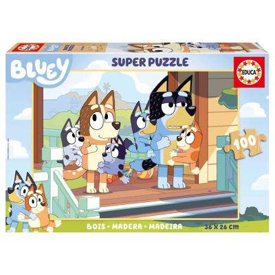 EDUCA BORRAS Puzzle en Bois Bluey 100 Pi&egrave;ces - &Eacute;ducatif et &Eacute;cologique - Neuf