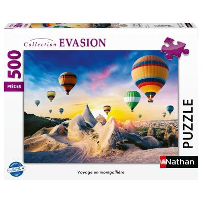NATHAN Puzzle 500 pi&egrave;ces  Voyage en montgolfi&egrave;re - Neuf