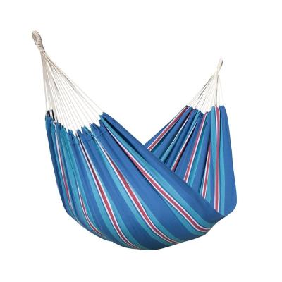 ESCUDEROS Hamac double en toile ray&eacute; bleu et rouge