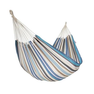 ESCUDEROS Hamac double en coton couleur bleu et cr&egrave;me