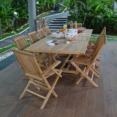TECK ATTITUDE Salon de jardin 8 chaises avec 2 fauteuils en teck massif
