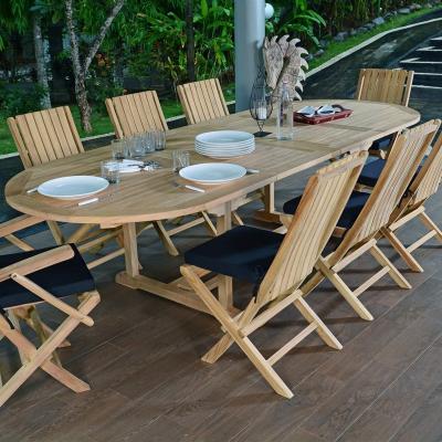 TECK ATTITUDE Salon de jardin 6 chaises avec 2 fauteuils en teck massif