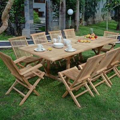 TECK ATTITUDE Salon de jardin en teck massif Vienne, 10 places - Naturel