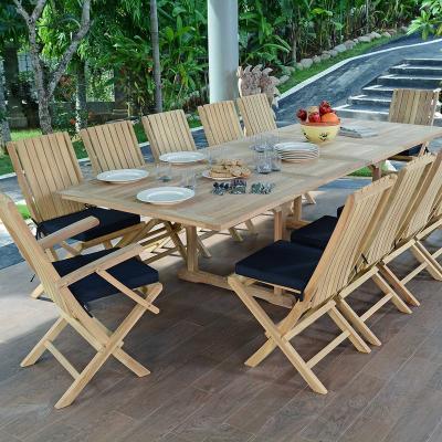 TECK ATTITUDE Salon de jardin en teck massif Malaga, 12 places - Naturel