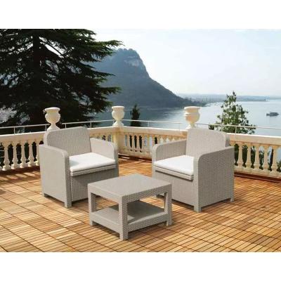 GRAND SOLEIL Salon de jardin et fauteuils ext&eacute;rieurs  giglio bar poly-rotin 2 places 