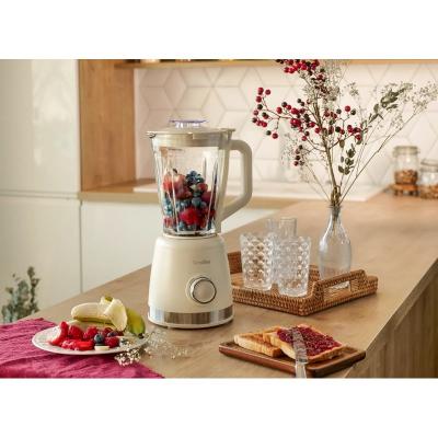 TERRAILLON Blender &eacute;lectrique -  - SUNRISE - 600W Bol en verre 15L 2 vitesses fonction pulse cr&egrave;me