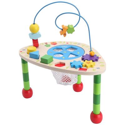 GOULA Table d'activit&eacute;s en bois avec filet