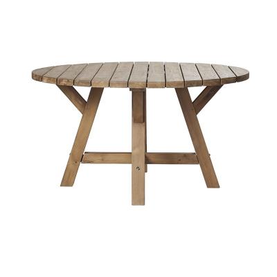 BERAH GETAH Table de jardin en teck recycl&eacute; massif ronde 6 pers. - Naturel