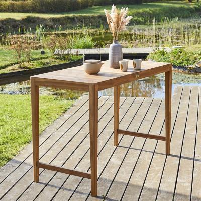 BERAH GETAH Table de jardin en teck massif haute - Naturel