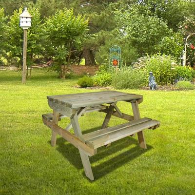 CEMONJARDIN Table de pique-nique en bois tr&egrave;s solide pour enfant - Chinchilla