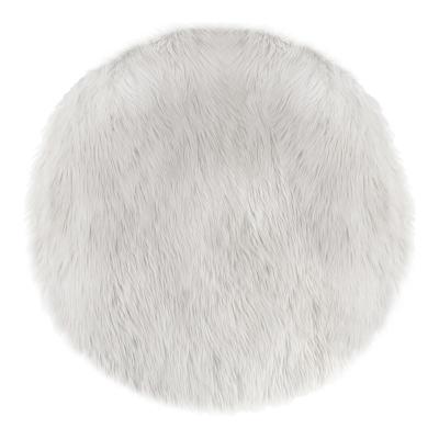ATMOSPHERA, CREATEUR D INTERIEUR Atmosphera - Tapis rond fausse fourrure blanc