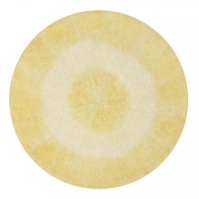LORENA CANALS Tapis rond tie-dye jaune 150 &oslash;