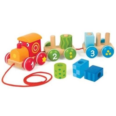 GOULA  Train Drag 123 Wooden Game Multicolore