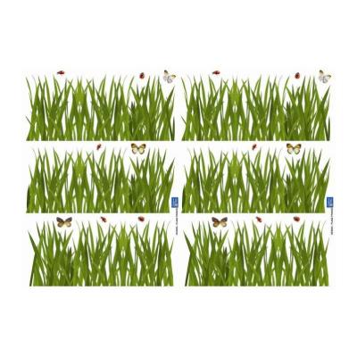 PLAGE Stickers Autocollants 30x21cm - D&eacute;co Photo Herbes Hautes & Papillons/Coccinelles pour Murs, Meubles, etc. 