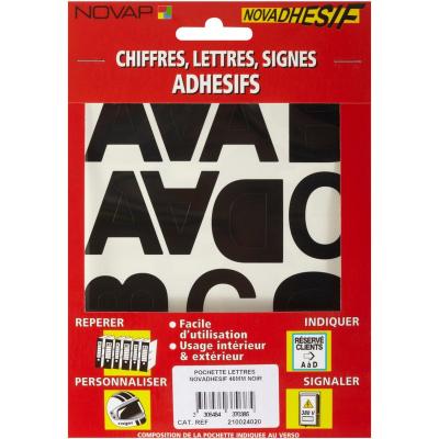 NOVAP  - Lettres autocollantes 40mm Noir novadhesifs - 4370385