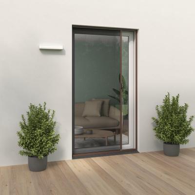 Moustiquaire enroulable lat&eacute;rale - Marron - 140x230cm 