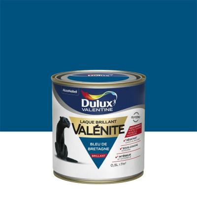 DULUX VALENTINE Peinture  Laque Val&eacute;nite Brillant Bleu de Bretagne 0,5l