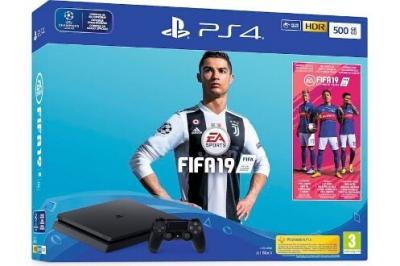 PlayStation 4 Slim 500Go Black + Fifa19 