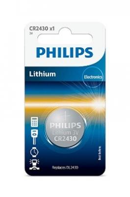 PHILIPS  Pile CR2430 / DL2430  Bouton Lithium 3V