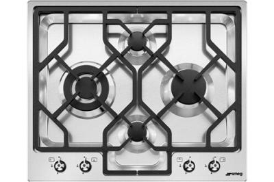 SMEG  Pgf64-4 Gas Hob 4 Burners 60 Cm Argent&eacute;