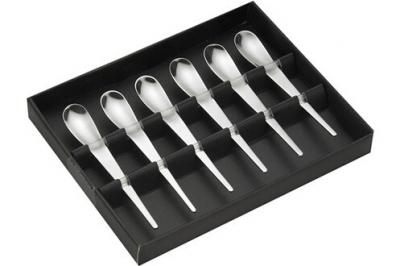 PRADEL Jean Dubost Cr&eacute;ations 96002 Futura Coffret 6 Cuill&egrave;res &agrave; Moka Inox