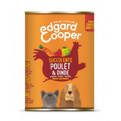 EDGARD & COOPER Edgard & Cooper - Bo&icirc;te au Poulet et Dinde pour Chien - 400g
