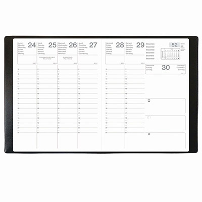 EXDI Agenda semainier  Pluton Alpha 9x12,5cm Ann&eacute;e civile 2026 Noir