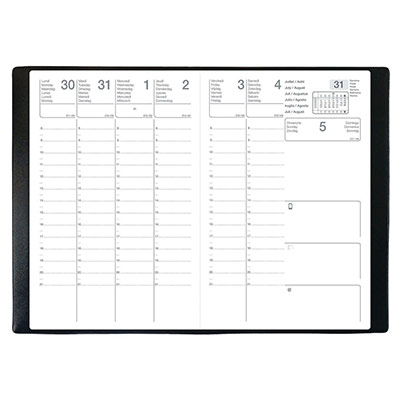NODATA Agenda semainier S&eacute;lection - A4 - 21 x 29,7 cm - noir