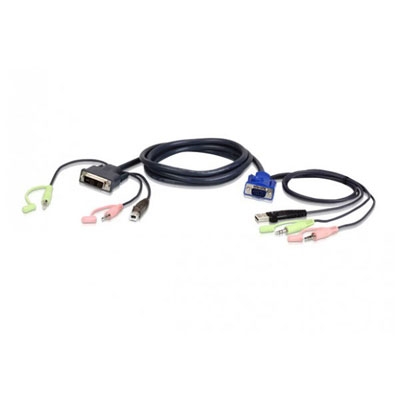 ATEN  2L-7DX3U - cable clavier/video/souris/audio - 3 m