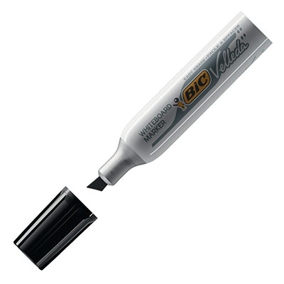 BIC Marqueur Velleda 1781 pour tableau blanc pointe biseaut&eacute;e noir
