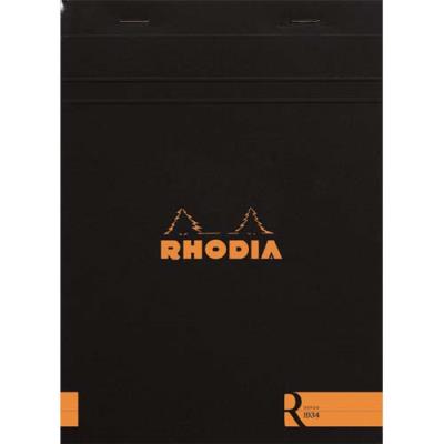 RHODIA Bloc de bureau R by  couverture noire - 90 g - 14,8 x 21 cm - 70 feuilles lign&eacute;