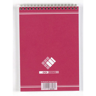 HAMELIN 001 international Blocs st&eacute;no &agrave; spirales A5, 90 feuilles lign&eacute;es