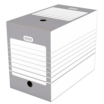 ELBA Bo&icirc;te &agrave; archives en carton  - dos 20 cm - montage automatique - pour archivage &agrave; long terme