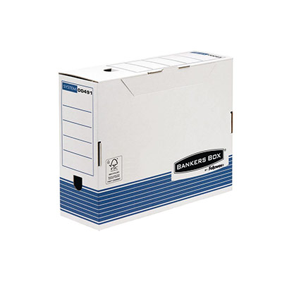 BANKERS BOX Pack de 10 Bo&icirc;te d'archives System Format A4+ 150 mm Bleu et Blanc