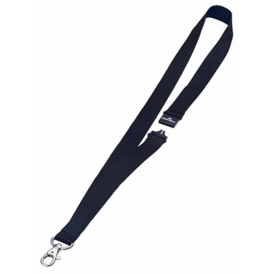 DURABLE Bo&icirc;te de 10 lacets textile pour badge - avec mousqueton - noir - 44 cm