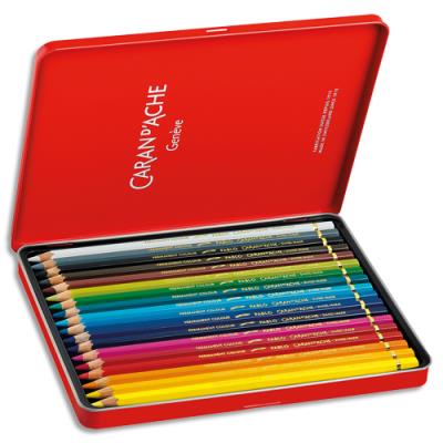  Bo&icirc;te m&eacute;tal de 18 crayons de couleurs Pablo&reg; - Caran d'Ache