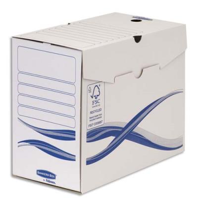 BANKERS BOX Fellowes Basic Lot de 10 Bo&icirc;tes archives A4+ 15 cm Blanc/Bleu
