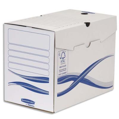 BANKERS BOX Fellowes Basic Lot de 10 Bo&icirc;tes archives A4+ 20 cm Blanc/Bleu